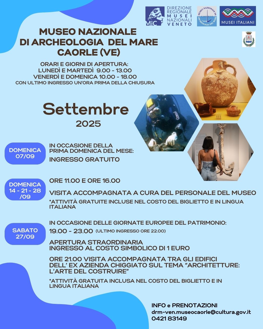 Settembre 2025 al Museo nazionale archeologia del Mare di Caorle
